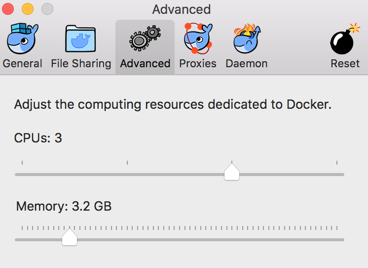 docker for mac memory
